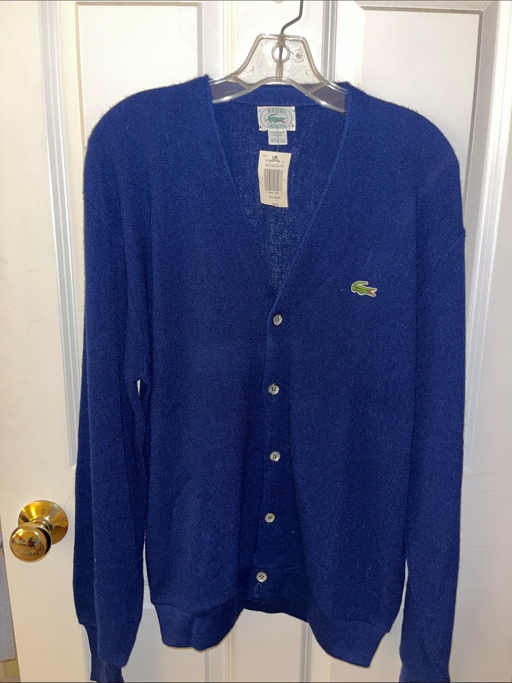 Vintage with Tags!! Lacoste Men's Blue V-Neck Button Cardigan Sweater